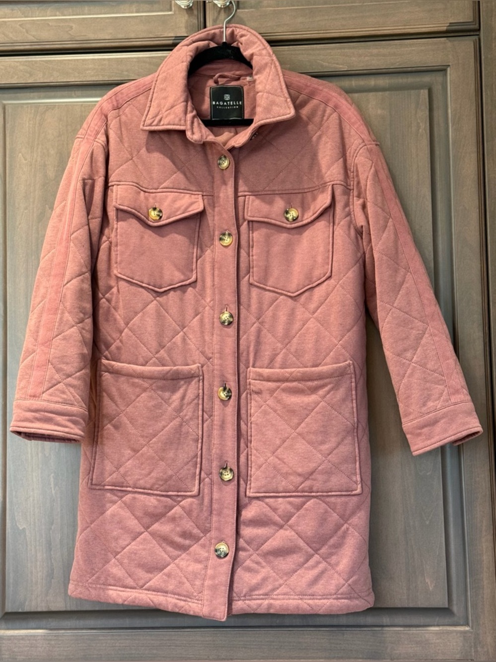 Bagatelle Quilted Mid Length Jacket - Mauve - Size S - Like New!